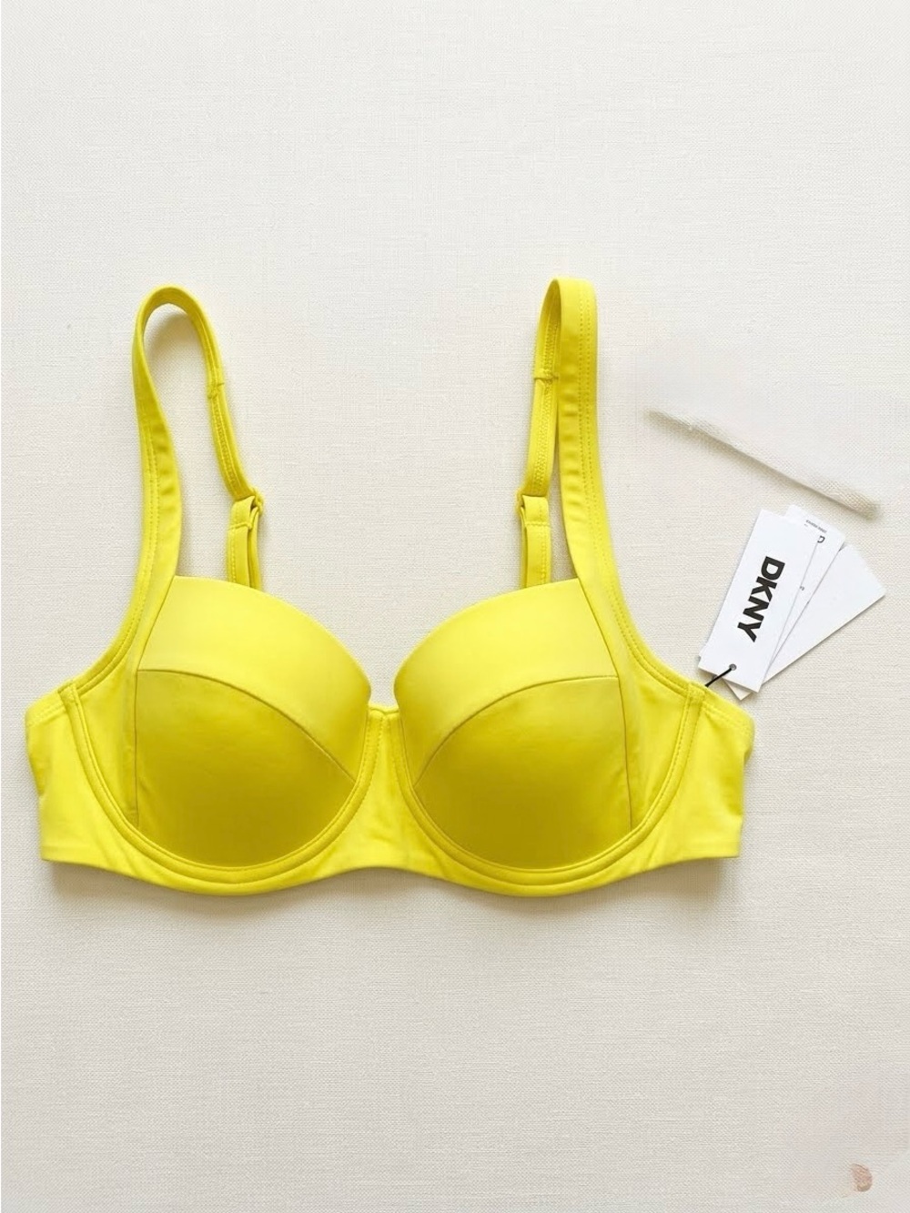 DKNY Bright Yellow Underwire Bikini Top